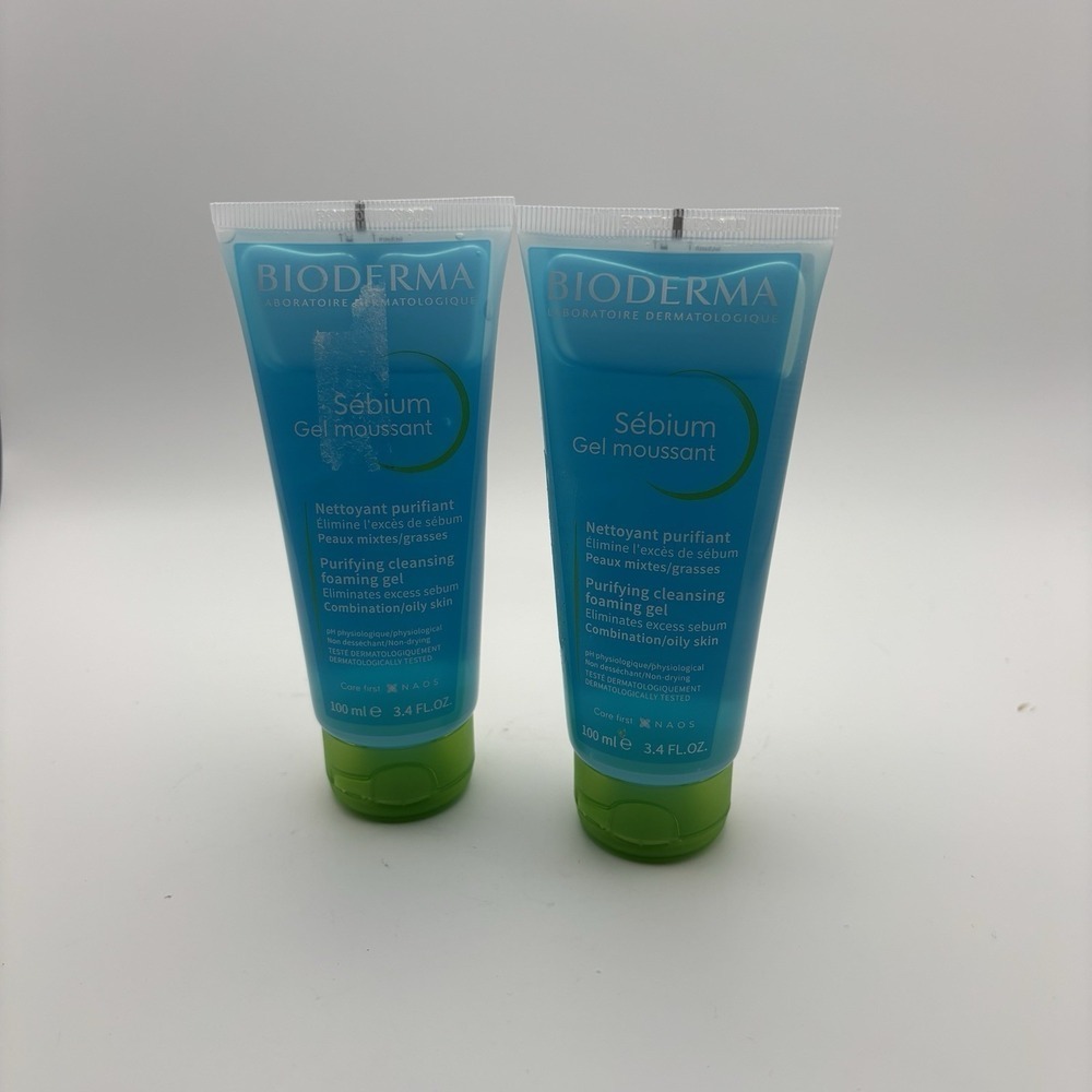 Bioderma‎ Sebium Purifying Cleansing Foaming Gel, 3.4 oz (2 Pack)